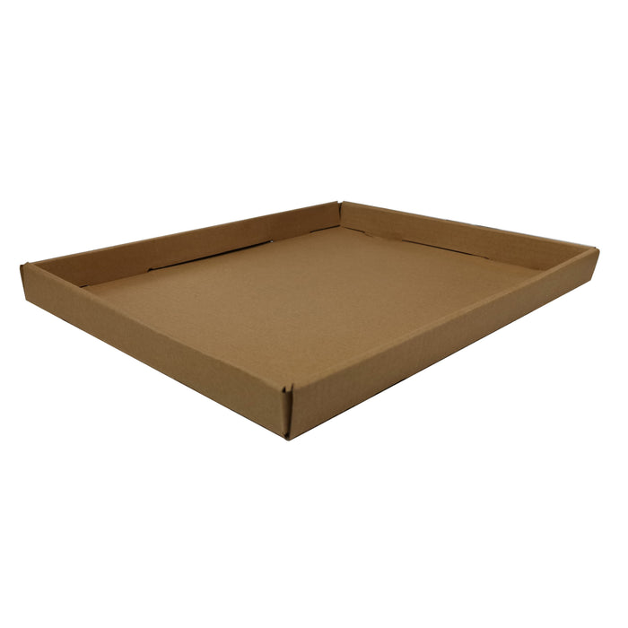 100pcs - Plateau repas carton brun foncé - 32,5 cm x 26 cm x 2,5 cm