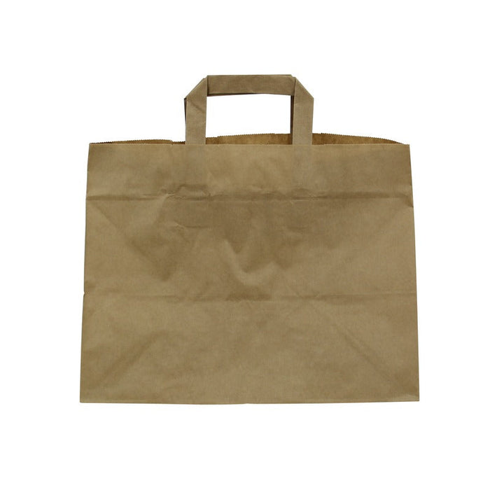 250pcs - Sac cabas papier kraft brun recyclé - 32 cm x 20 cm x 25 cm