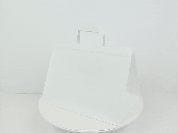 250pcs - Sac cabas papier blanc - 32 cm x 20 cm x 25 cm