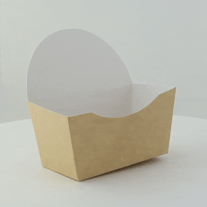 50pcs - Emballage carton kraft pour burger intérieur blanc - 13,5 cm x 7,3 cm x 13 cm