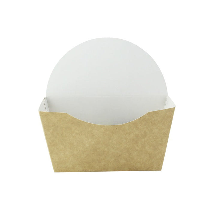 50pcs - Emballage carton kraft pour burger intérieur blanc - 13,5 cm x 7,3 cm x 13 cm