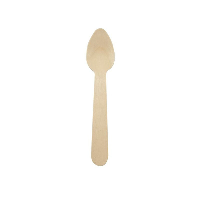 100pcs - Cuillère à café bois - 11 cm