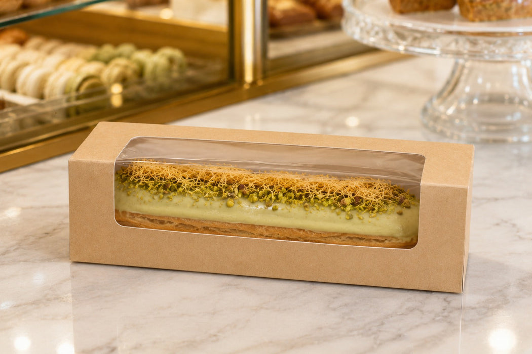 50pcs - 15x6x5cm - Boîte carton à fenêtre PET pour éclair ou macaron