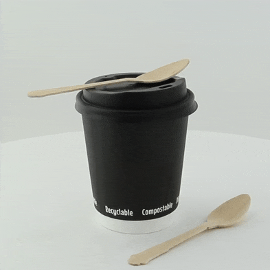 100pcs - Cuillère bois "Baroque" - 12 cm