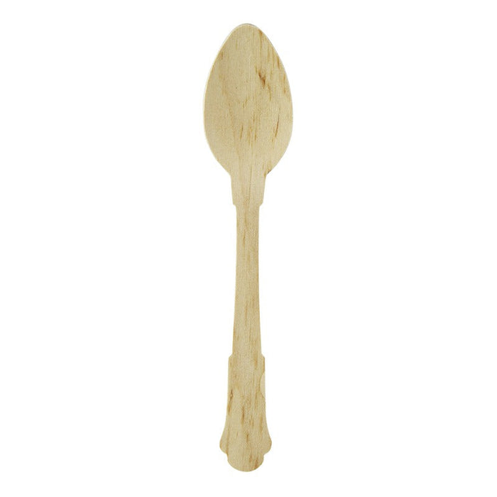 100pcs - Cuillère bois "Baroque" - 12 cm
