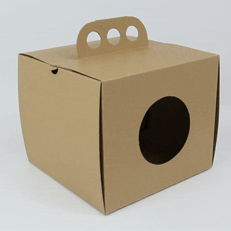 50pcs - Boîte à emporter carton kraft brun "Coup de poing" - 17,6 cm x 17,6 cm x 15 cm