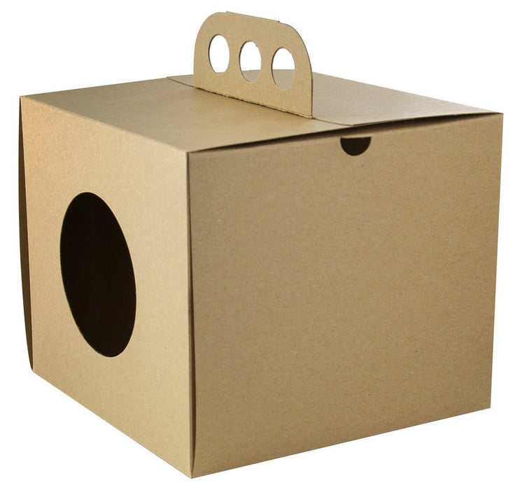 50pcs - Boîte à emporter carton kraft brun "Coup de poing" - 17,6 cm x 17,6 cm x 15 cm