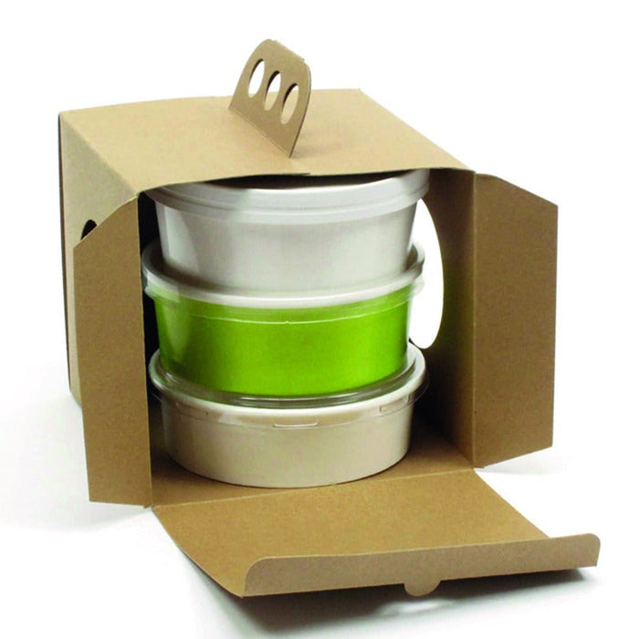 25pcs - Boîte à emporter carton kraft brun "Coup de poing" - 28,6 cm x 17 cm x 15 cm