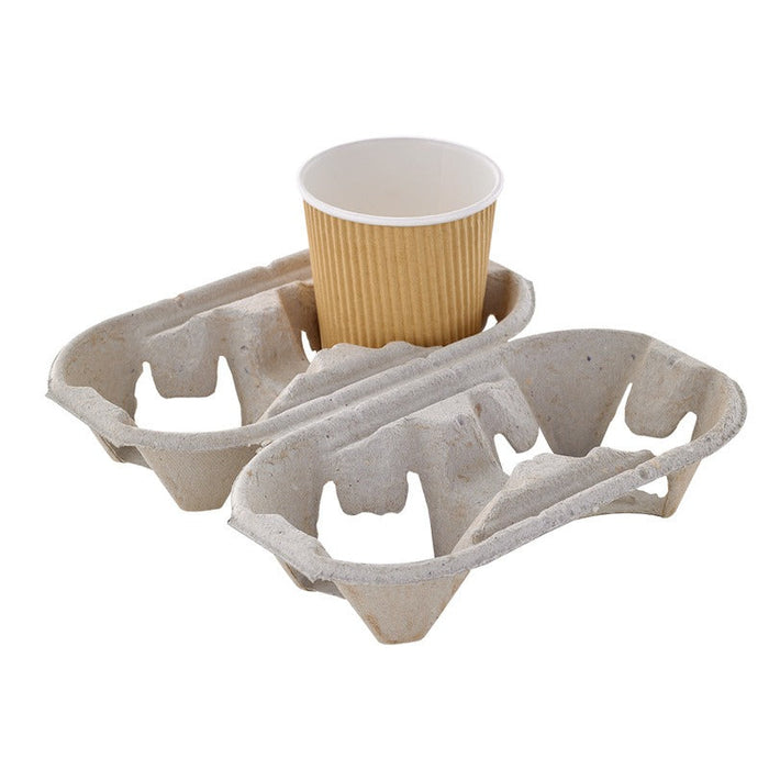 480pcs - Porte gobelets en cellulose pour 2 gobelets - 20 cm x 21 cm x 4 cm