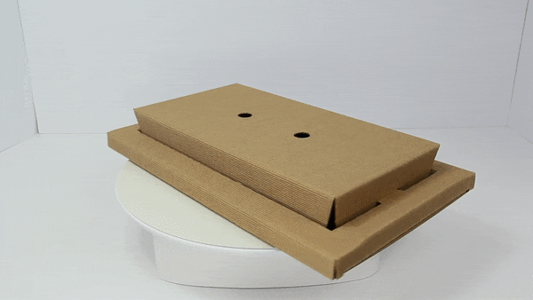 50pcs - Couvercle carton kraft ondulé pour plateau repas "Chokra" - 38 cm x 19,8 cm x 6 cm - Compatible avec 210CHOKBASE2