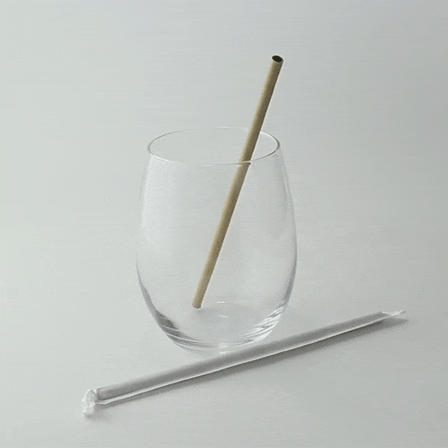 500pcs - Chalumeau papier kraft emballé individuellement - Ø 0,6 cm - H 19,7 cm