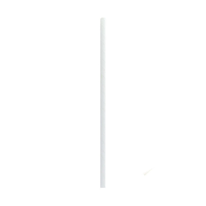 500pcs - Chalumeau papier blanc emballé individuellement - Ø 0,6 cm - H 19,7 cm
