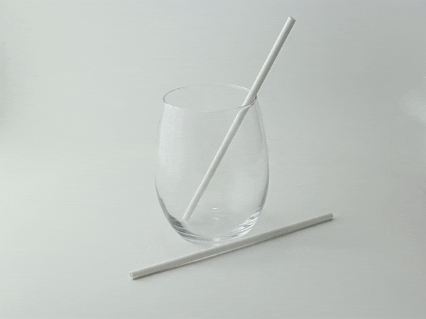500pcs - Chalumeau papier blanc - Ø 0,6 cm - H 19,7 cm