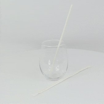 500pcs - Chalumeau papier blanc emballé individuellement - Ø 0,6 cm - H 26 cm