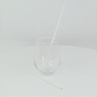 500pcs - Chalumeau papier blanc - Ø 0,6 cm - H 26 cm