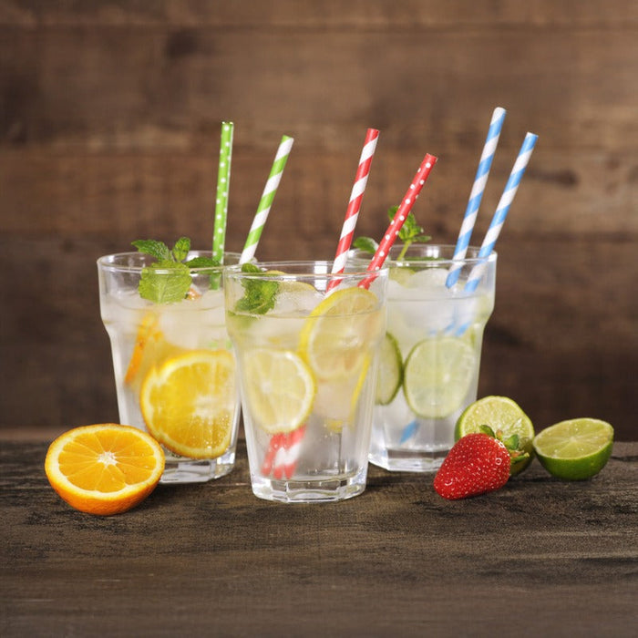 500pcs - Chalumeau papier smoothie blanc emballé individuellement - Ø 0,8 cm - H 19,7 cm