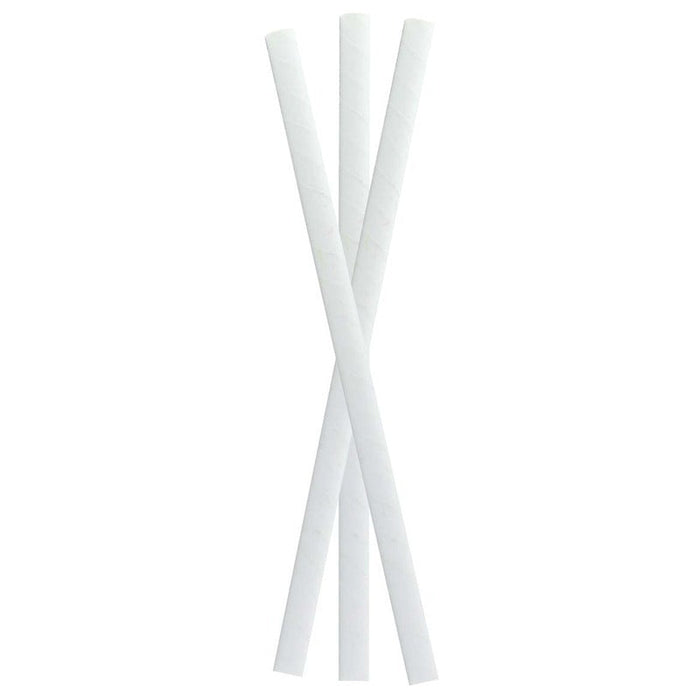 500pcs - Chalumeau papier smoothie blanc emballé individuellement - Ø 0,8 cm - H 19,7 cm
