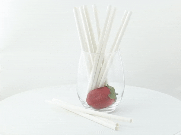 500pcs - Chalumeau papier smoothie blanc - Ø 0,8 cm - H 19,7 cm