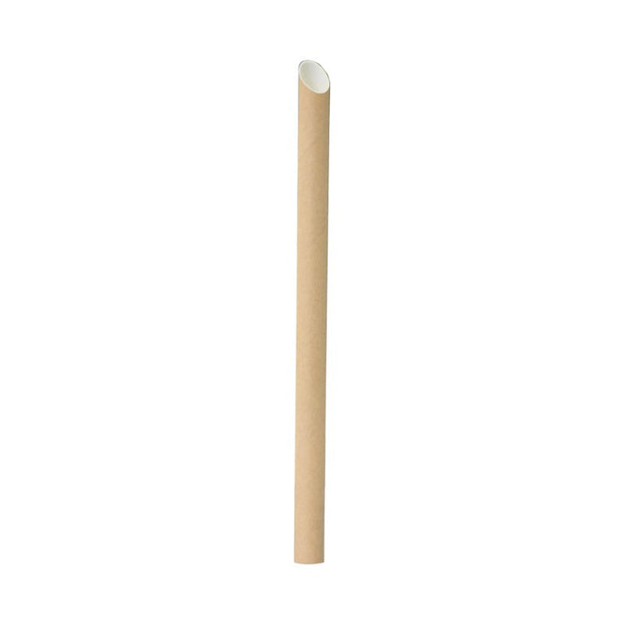250pcs - Paille biseautée kraft pour Bubble tea - Ø 1,2 cm - H 20 cm