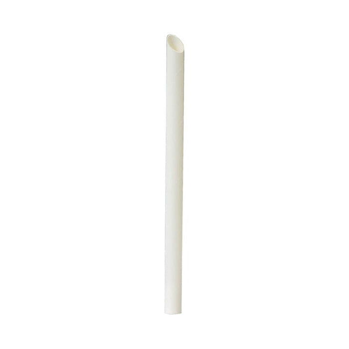 250pcs - Paille biseautée blanche pour Bubble tea - Ø 1,2 cm - H 20 cm