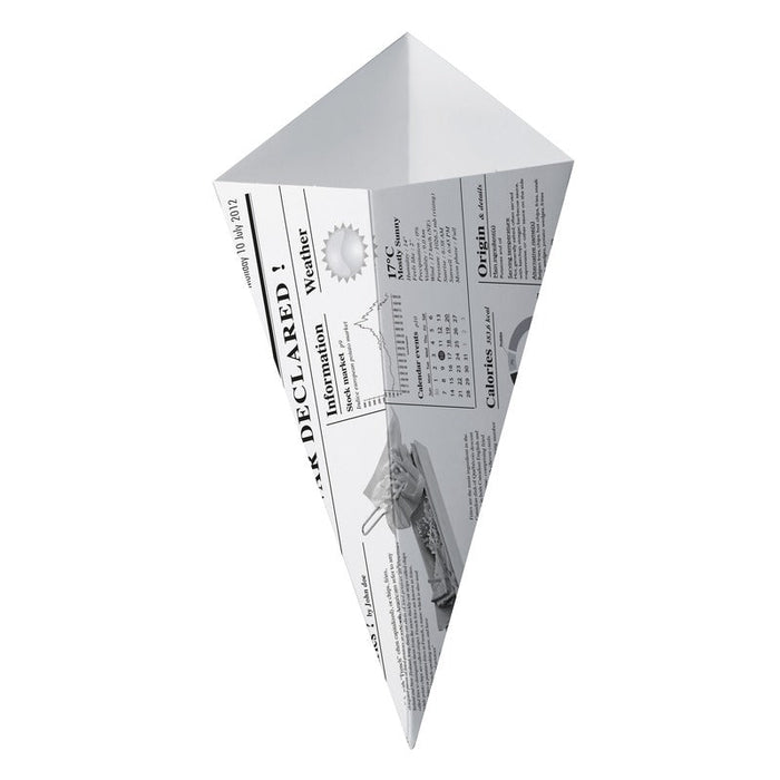 125pcs - Cône carton décor Journal - 430 ml - 19,5 cm x 16 cm