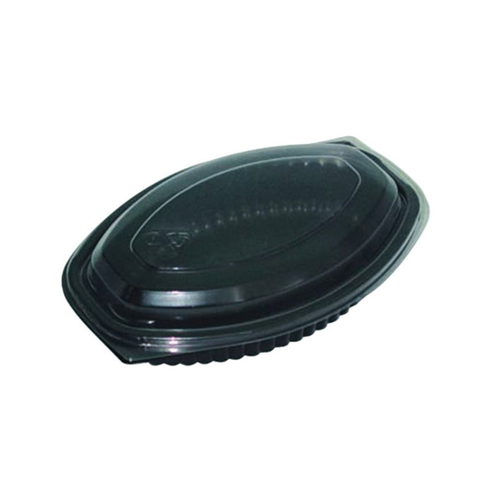 125pcs - Cassolette plastique PP ovale noire - 500 ml - 20,7 cm x 14,3 cm x 3,7 cm