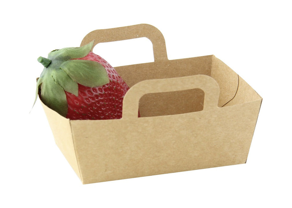 100pcs - Mini panier en carton kraft - 9,5 cm x 7 cm x 3,5 cm