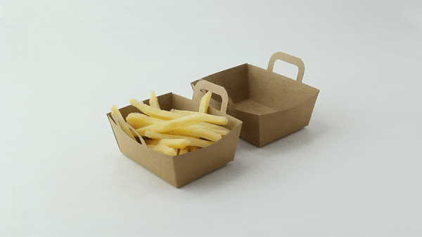 100pcs - Mini panier en carton kraft - 9,5 cm x 7 cm x 3,5 cm