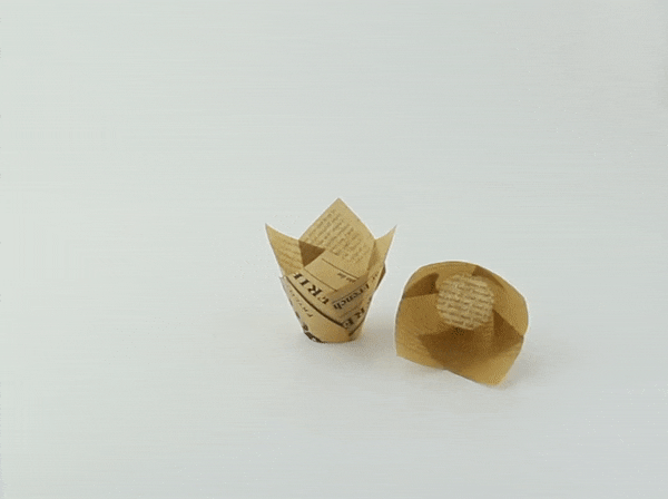 120pcs - Caissette de cuisson tulipe en papier brun ingraissable décor "Journal" - Ø base 3 cm - H 6 cm