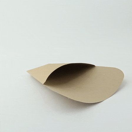 50pcs - Pochette crêpe triangulaire en carton brun - 14,5 cm x 6,5 cm x 18,5 cm
