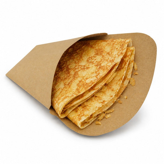 50pcs - Pochette crêpe triangulaire en carton blanc - 14,5 cm x 6,5 cm x 18,5 cm