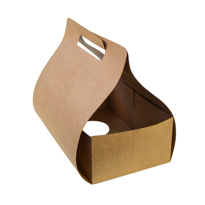 50pcs - Porte gobelets kraft + porte paille - 2 compartiments - 25,4 cm x 15,2 cm x 22,8 cm
