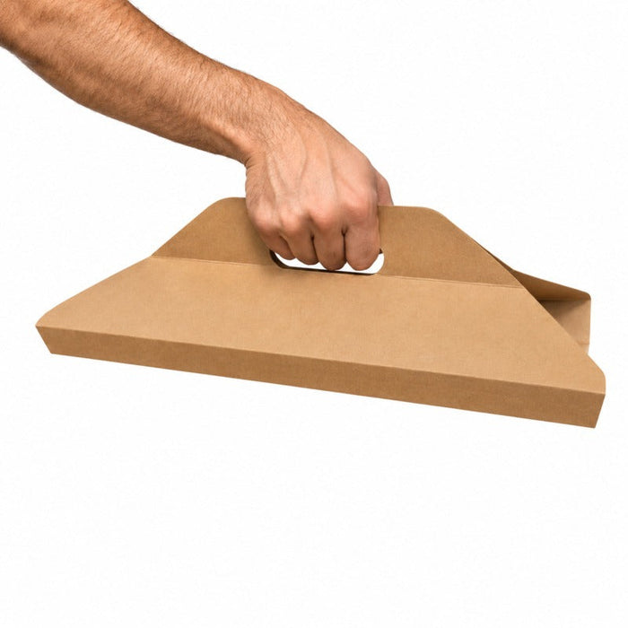 50pcs - 38x42cm - Porte gobelets kraft - 4 compartiments