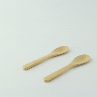 50pcs - Petite cuillère bambou "Bambi" - 12 cm