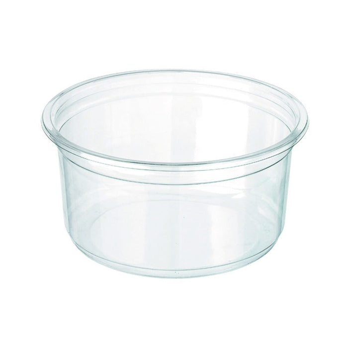 25pcs - Pot "Deli" rond en PET transparent avec couvercle rentrant - 450 ml - Ø 11,7 cm - H 8 cm