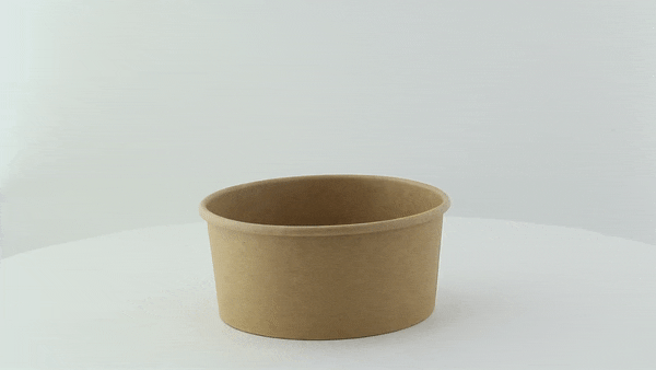 50pcs - Pot "Deli" rond en carton kraft - 360 ml - Ø 11,4 cm - H 5,2 cm