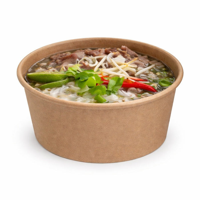 25pcs - Pot "Deli" rond en carton kraft - 480 ml - Ø 11 cm - H 7 cm