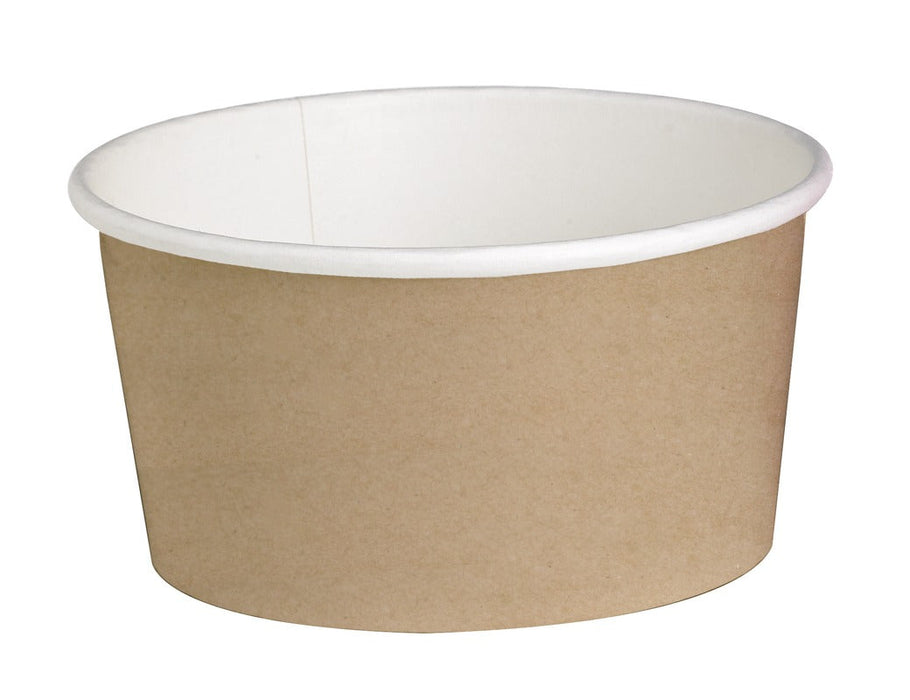 50pcs - Pot "Deli" rond en carton kraft - 600 ml - Ø 11,5 cm - H 8,7 cm