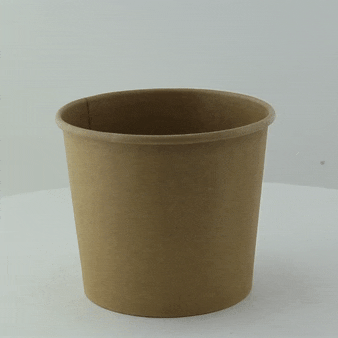 50pcs - Pot "Deli" rond en carton kraft - 700 ml - Ø 11,4 cm - H 9,8 cm