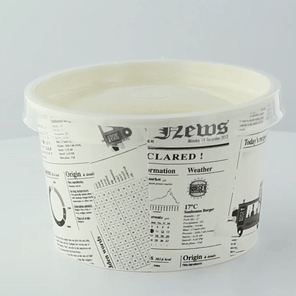 50pcs - Pot "Deli" rond en carton décor Journal - 480 ml - Ø 11,4 cm - H 7,2 cm