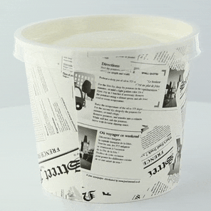 50pcs - Pot "Deli" rond en carton décor Journal - 600 ml - Ø 11,4 cm - H 8,7 cm