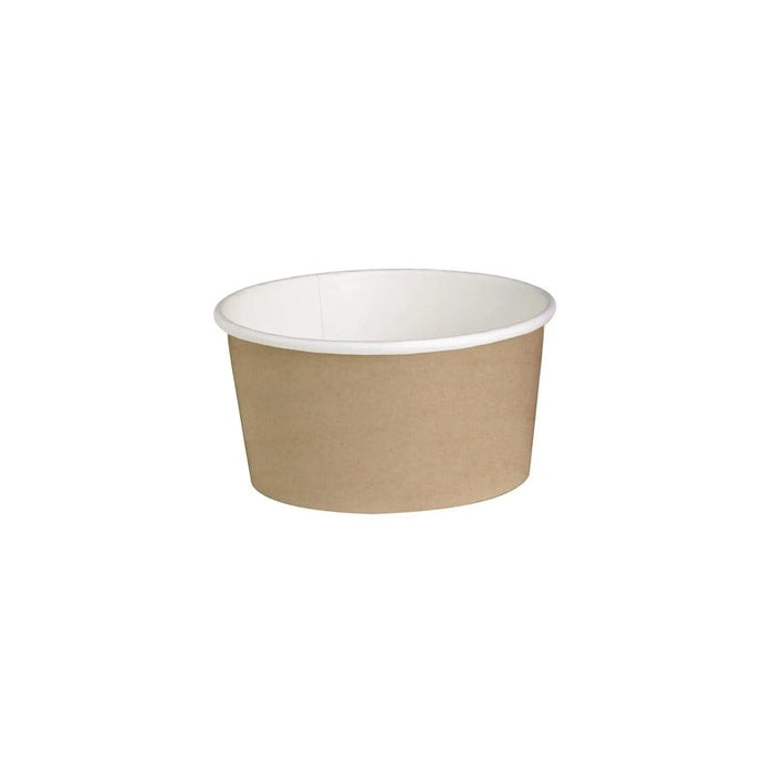 25pcs - Pot "Deli" rond en carton décor brun - 480 ml - Ø 11 cm - H 7 cm