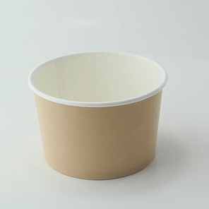 50pcs - Pot "Deli" rond en carton décor brun - 480 ml - Ø 11,4 cm - H 7,2 cm