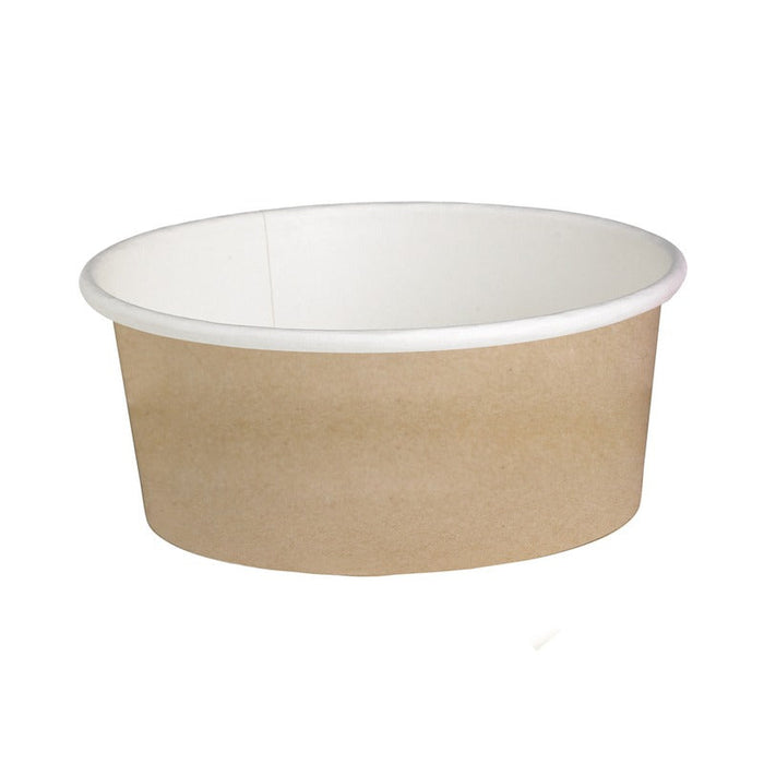 50pcs - Pot "Deli" rond en carton décor brun - 480 ml - Ø 11,4 cm - H 7,2 cm