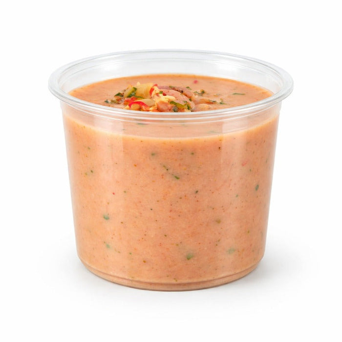 50pcs - Pot "Deli" rond en PLA transparent - 750 ml - Ø 14,3 cm - H 6,9 cm