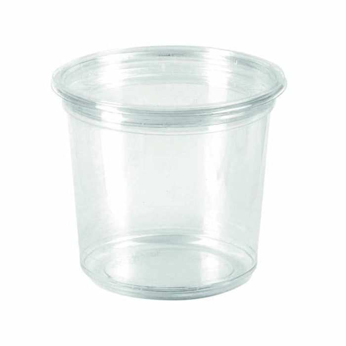 50pcs - Pot "Deli" rond en PLA transparent - 750 ml - Ø 14,3 cm - H 6,9 cm