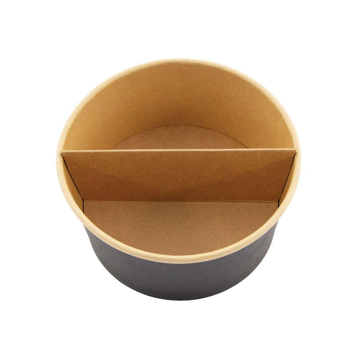 360pcs - Diviseur 2 parties en carton brun - Ø 13 cm - H 6,1 cm
