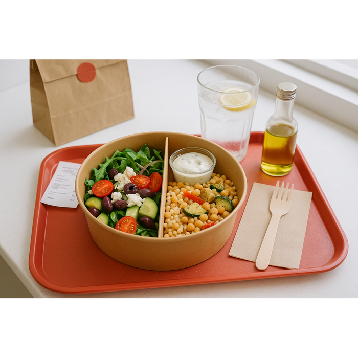 360pcs - Diviseur 2 parties en carton brun - Ø 13 cm - H 6,1 cm