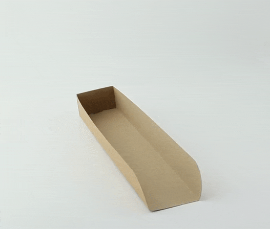 50pcs - Support hot-dog en carton brun - 25 cm x 5,5 cm x 3,7 cm
