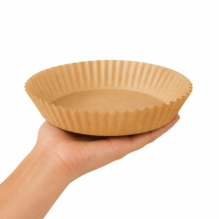 100pcs - Ø20cm H4,5cm - Moule à friture rond sans trous en papier kraft 40 g/m²